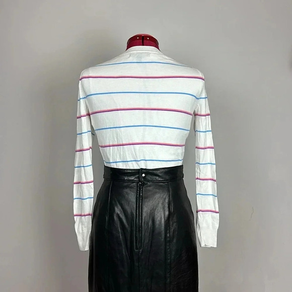 Banana Republic White Sweater with Pink and Blue Stripes - Picture 4 of 5
